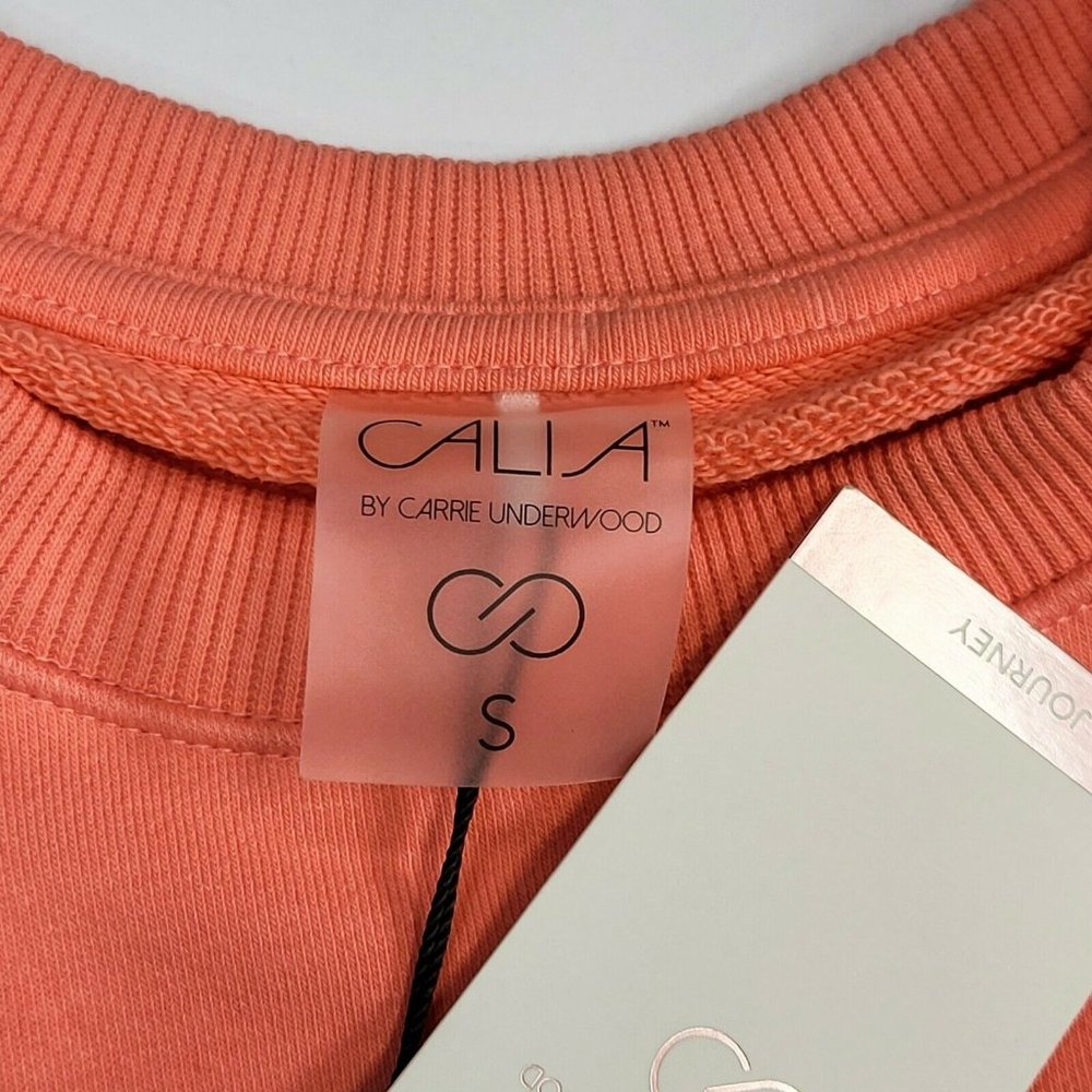 Calia Drop Shoulder Sweatshirt Women's French Terry Pullover Warm Guava WAX12179 - Picture 6 of 10